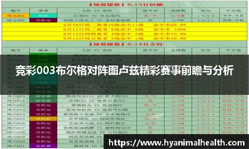 竞彩003布尔格对阵图卢兹精彩赛事前瞻与分析
